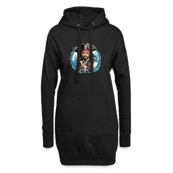 Pirate Corsair Illustration - Sweat-shirt à capuche long Femme - noir - Devant