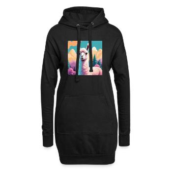 Lama - Hoodie-Kleid - Schwarz - Vorne