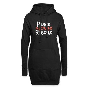 Dog Rescue Dog Lover - Hoodie-Kleid - Schwarz - Vorne