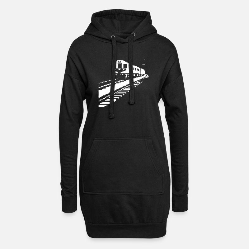 Eisenbahn Pixelkunst - Hoodie-Kleid - Schwarz