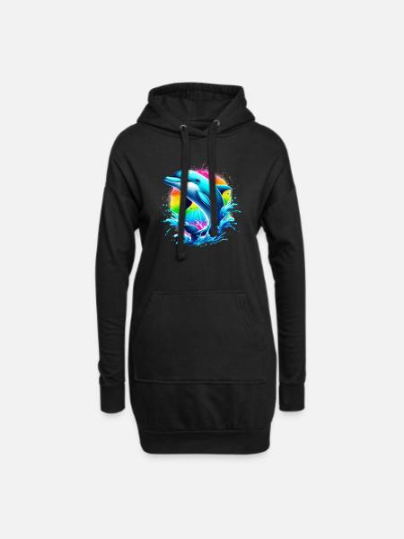 Delfin - Hoodie-Kleid - Schwarz