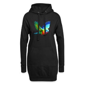Perruche arc-en-ciel (03) - Sweat-shirt à capuche long Femme - noir - Devant