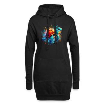 Schildkröte - Hoodie-Kleid - Schwarz - Vorne