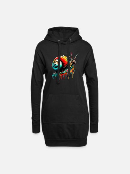 Escargot - Sweat-shirt à capuche long Femme - noir