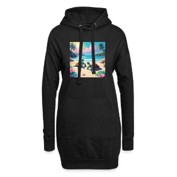 Tortues - Sweat-shirt à capuche long Femme - noir - Devant