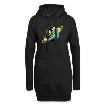 Cycliste sur Saturne - Sweat-shirt à capuche long Femme - noir - Devant