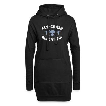 Drohne Pilot Quadrocopter UAV - Hoodie-Kleid - Schwarz - Vorne
