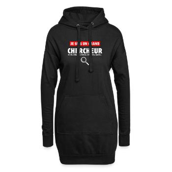 chercher, chercheur, perdre ses clés - Sweat-shirt à capuche long Femme - noir - Devant