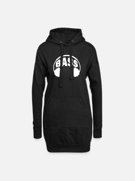 BASSE - Sweat-shirt à capuche long Femme - noir