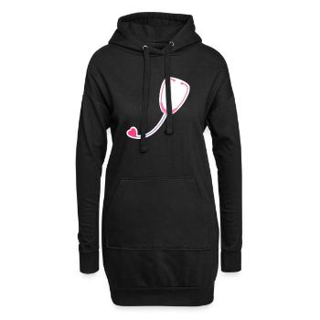 Farbiges Stethoskop - Hoodie-Kleid - Schwarz - Vorne