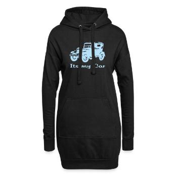 Oldtimer motiv mit Schrift - Hoodie-Kleid - Schwarz - Vorne