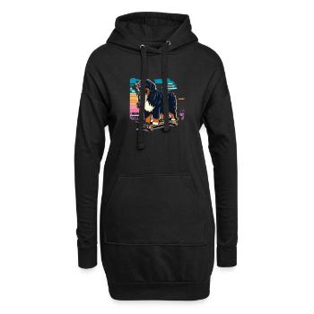 Berner Sennenhund - Hoodie-Kleid - Schwarz - Vorne