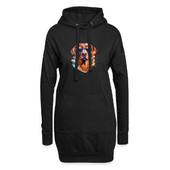 Magyar Viszla mit Sonnenbrille - Hoodie-Kleid - Schwarz - Vorne
