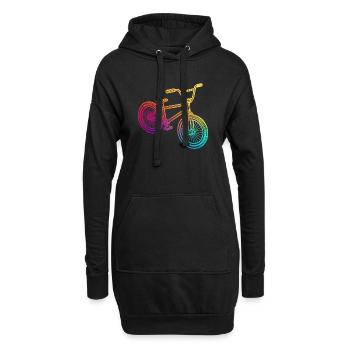 Illustration de vélo géométrique arc-en-ciel - Sweat-shirt à capuche long Femme - noir - Devant