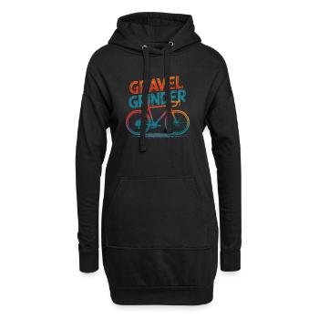 Gravel Grinder Fahrrad Illustration - Hoodie-Kleid - Schwarz - Vorne