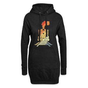 Dessin de chemin de fer Style vintage - Sweat-shirt à capuche long Femme - noir - Devant