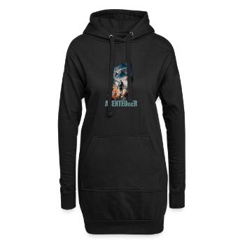 Abenteurer - Hoodie-Kleid - Schwarz - Vorne