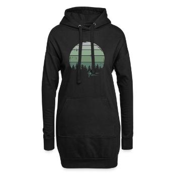 Wald retro Freiheit Baum Natur Graffiti Symbol - Hoodie-Kleid - Schwarz - Vorne