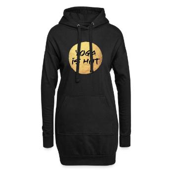 Cercle de Yoga Fan chaud Méditation Or Citation de luxe - Sweat-shirt à capuche long Femme - noir - Devant