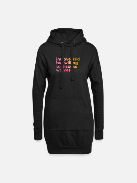 Wolf Wolf Wolf - Hoodie-Kleid - Schwarz