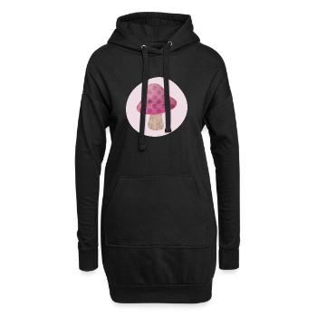Champignon cercle automne rose fille conte de fées points forêt - Sweat-shirt à capuche long Femme - noir - Devant