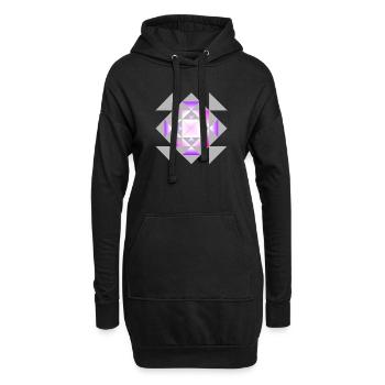 Ornament 2 - Hoodie-Kleid - Schwarz - Vorne