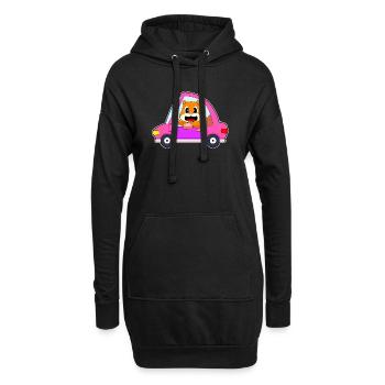 Voiture hamster - Sweat-shirt à capuche long Femme - noir - Devant