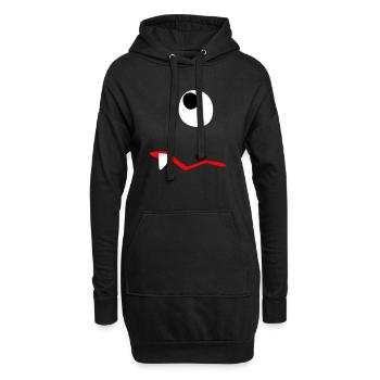 Monster Halloween traurig Comic Zombie Zahn Zyklop - Hoodie-Kleid - Schwarz - Vorne