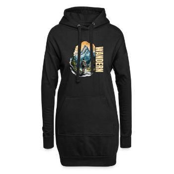 Wandern - Hoodie-Kleid - Schwarz - Vorne
