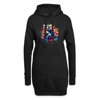 Lémurien - Sweat-shirt à capuche long Femme - noir - Devant