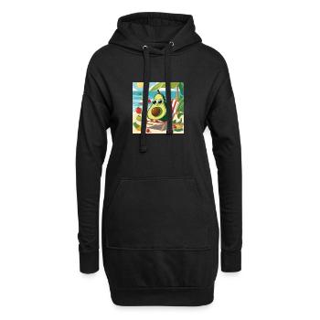 vegan, vegetarisch, veganer Humor - Hoodie-Kleid - Schwarz - Vorne