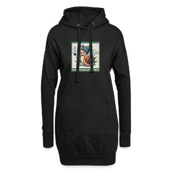Lieber zu spät als hässlich - Ganja Schnecke Joint - Hoodie-Kleid - Schwarz - Vorne