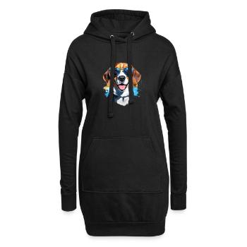 Beagle avec lunettes de soleil - Sweat-shirt à capuche long Femme - noir - Devant