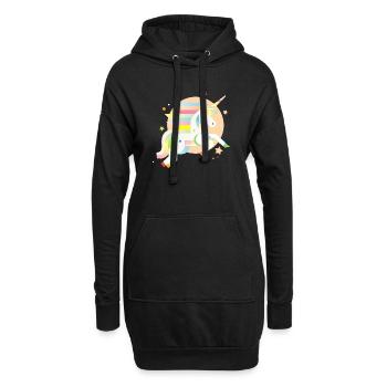Licorne géométrique délicate – Rêveuse et magique - Sweat-shirt à capuche long Femme - noir - Devant
