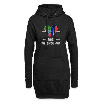 L'Ethiopie et la France 100 % amitié - Sweat-shirt à capuche long Femme - noir - Devant