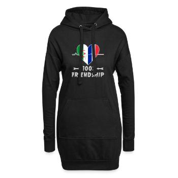 L'Algérie et la France : une amitié à 100 % - Sweat-shirt à capuche long Femme - noir - Devant