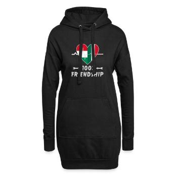 La Hongrie et l'Italie : amitié à 100 % - Sweat-shirt à capuche long Femme - noir - Devant