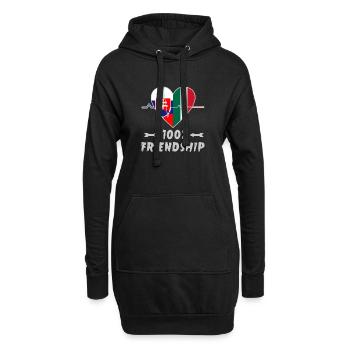 Slowakei und Italien 100% Freundschaft - Hoodie-Kleid - Schwarz - Vorne