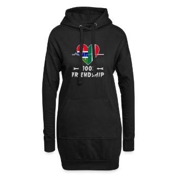 Gambia und Italien 100% Freundschaft - Hoodie-Kleid - Schwarz - Vorne