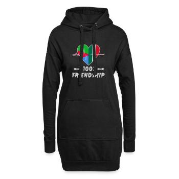 Eritrea und Italien 100% Freundschaft - Hoodie-Kleid - Schwarz - Vorne