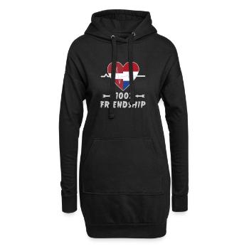 Lettland und Niederlande 100% Freundschaft - Hoodie-Kleid - Schwarz - Vorne