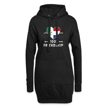 100 % amitié entre l'Algérie et les Pays-Bas - Sweat-shirt à capuche long Femme - noir - Devant
