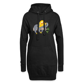 HANDWERKER KOALA BÄR - Hoodie-Kleid - Schwarz - Vorne