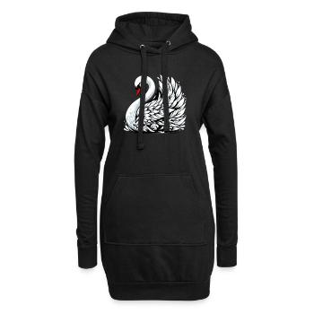 Cygne - Sweat-shirt à capuche long Femme - noir - Devant