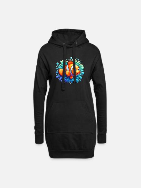 Clownfisch - Hoodie-Kleid - Schwarz