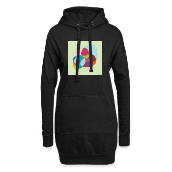 Verschlungene Farbübergänge - Hoodie-Kleid - Schwarz - Vorne