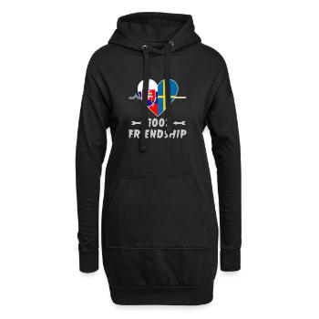 Slowakei und Schweden 100% Freundschaft - Hoodie-Kleid - Schwarz - Vorne