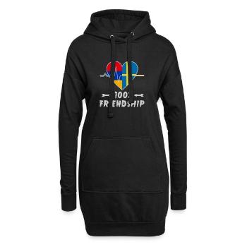 L'Arménie et la Suède : amitié à 100 % - Sweat-shirt à capuche long Femme - noir - Devant