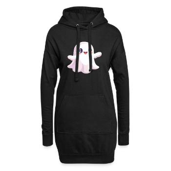 Niedlicher Geist - Hoodie-Kleid - Schwarz - Vorne