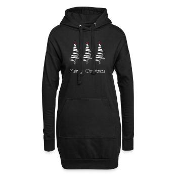 TANNE. WEIHNACHTEN. FROHE WEIHNACHTEN. ALLES GUTE ZUM NEUEN JAHR - Hoodie-Kleid - Schwarz - Vorne